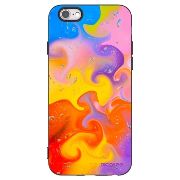 Picasee Μαύρη θήκη σιλικόνης για Apple iPhone 6/6S - Bubbles