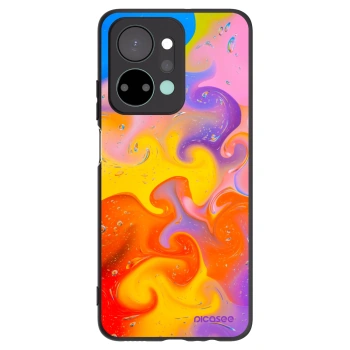 Picasee Μαύρη θήκη σιλικόνης για Honor X7a - Bubbles