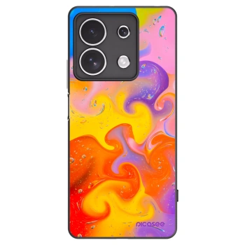 Picasee Μαύρη θήκη σιλικόνης για Xiaomi Redmi Note 13 4G - Bubbles