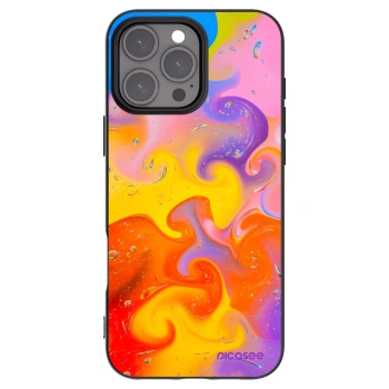 Picasee Μαύρη θήκη σιλικόνης για Apple iPhone 16 Pro Max - Bubbles