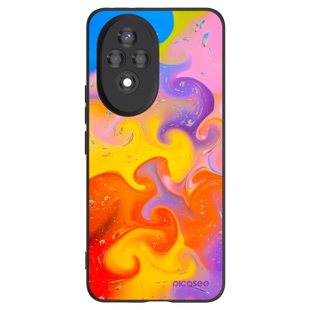 Picasee Μαύρη θήκη σιλικόνης για Honor 200 5G - Bubbles