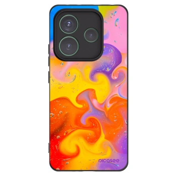 Picasee Μαύρη θήκη σιλικόνης για Xiaomi Redmi Note 14 5G - Bubbles