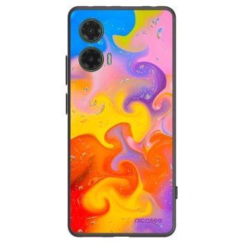 Picasee Μαύρη θήκη σιλικόνης για Motorola Moto G35 5G - Bubbles