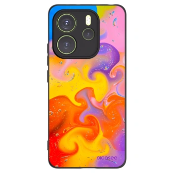 Picasee Μαύρη θήκη σιλικόνης για Xiaomi Redmi Note 14 4G - Bubbles