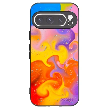 Picasee Μαύρη θήκη σιλικόνης για Google Pixel 9 Pro - Bubbles