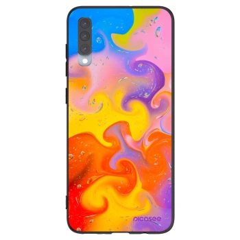 Picasee Μαύρη θήκη σιλικόνης για Samsung Galaxy A70 A705F - Bubbles