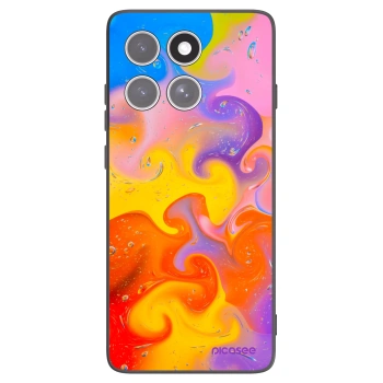 Picasee Μαύρη θήκη σιλικόνης για Motorola Edge 60 Pro - Bubbles