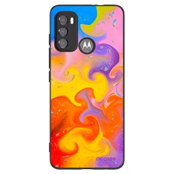 Picasee Μαύρη θήκη σιλικόνης για Motorola Edge 60 5G - Bubbles