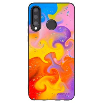 Picasee Μαύρη θήκη σιλικόνης για Huawei P30 Lite - Bubbles