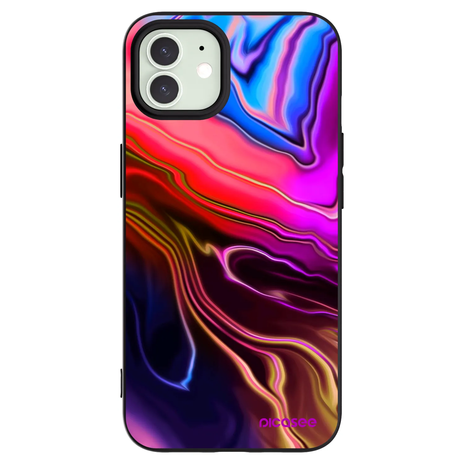 Picasee Μαύρη θήκη σιλικόνης για Apple iPhone 12 - Electric