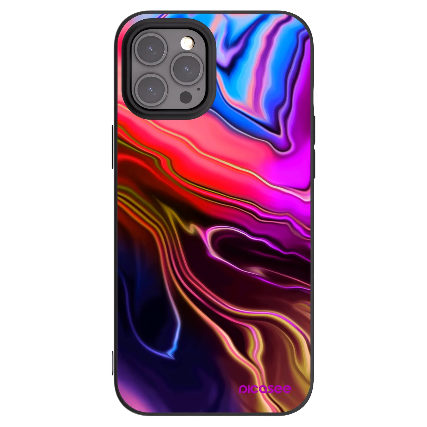 Picasee Μαύρη θήκη σιλικόνης για Apple iPhone 12 Pro Max - Electric