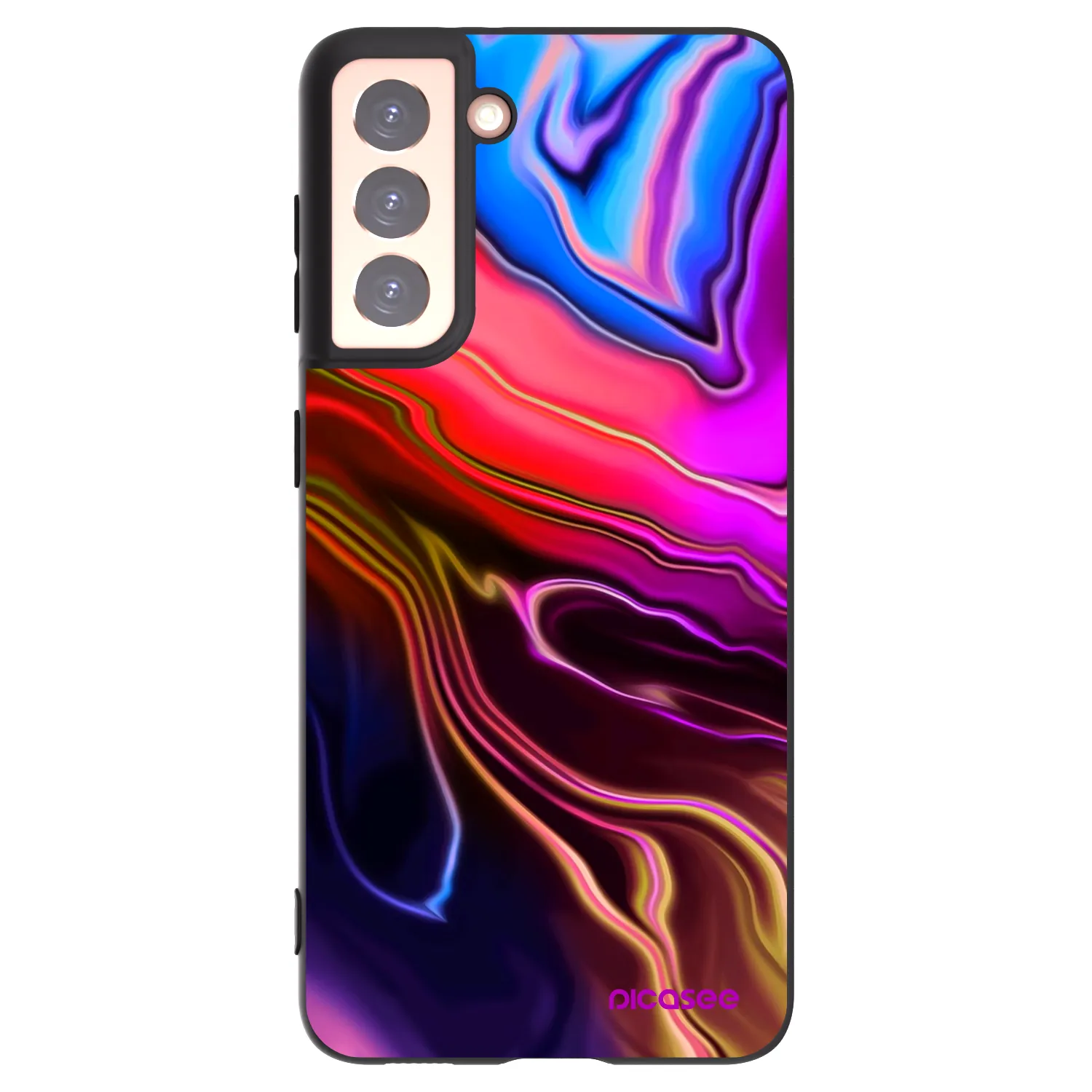 Picasee Μαύρη θήκη σιλικόνης για Samsung Galaxy S21 5G G991B - Electric
