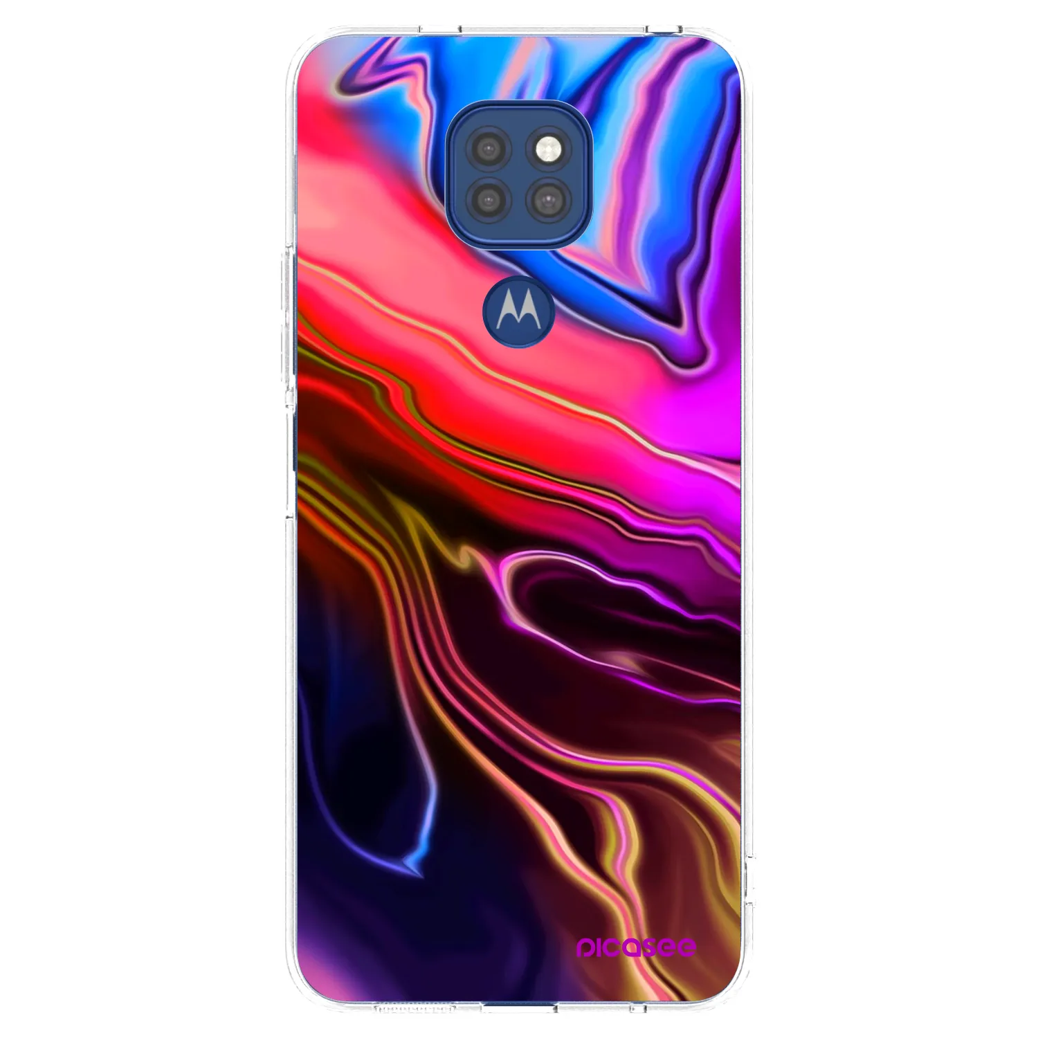 Picasee διαφανής θήκη σιλικόνης Motorola Moto G9 Play - Electric
