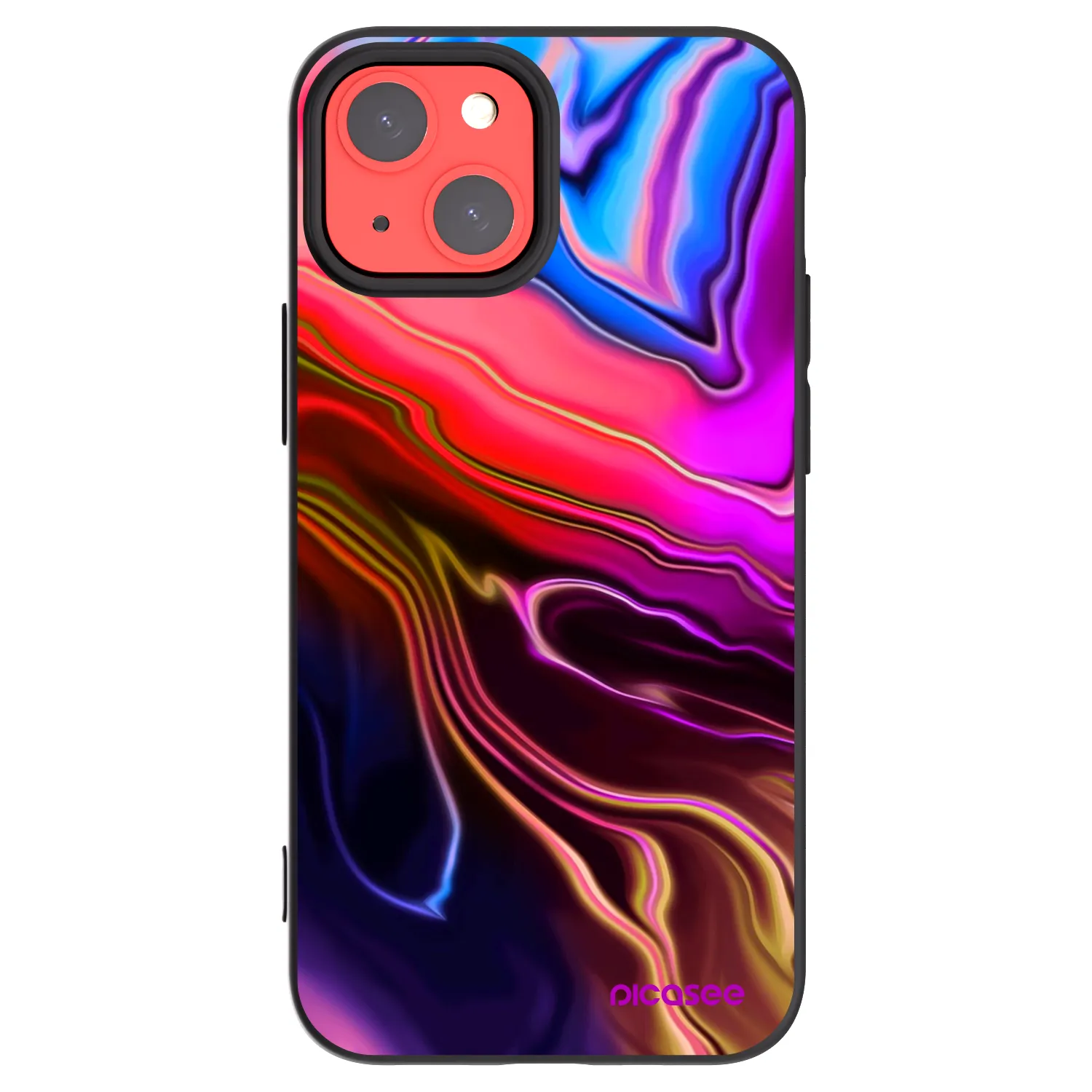 Picasee Μαύρη θήκη σιλικόνης για Apple iPhone 13 mini - Electric