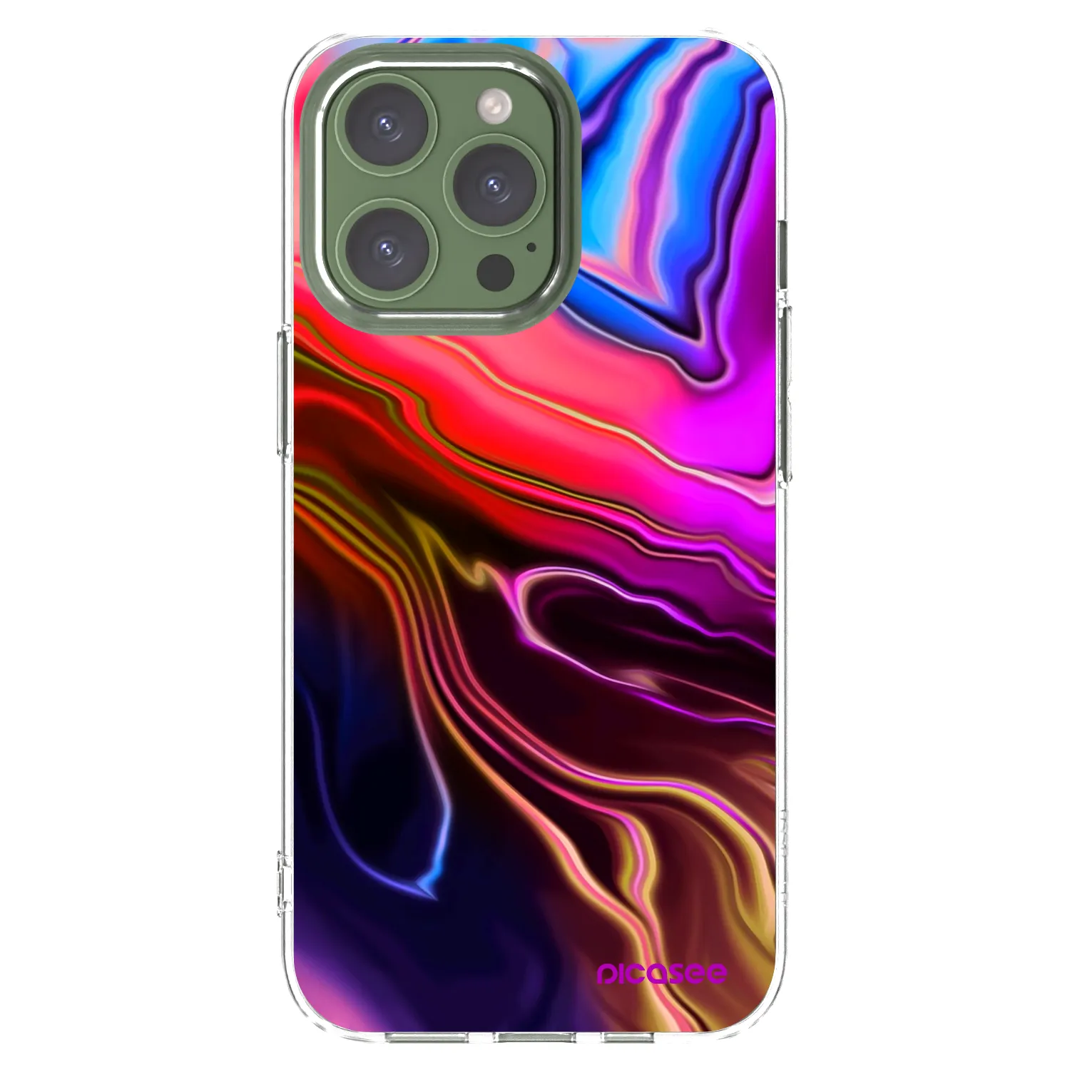 Picasee διαφανής θήκη σιλικόνης Apple iPhone 13 Pro - Electric