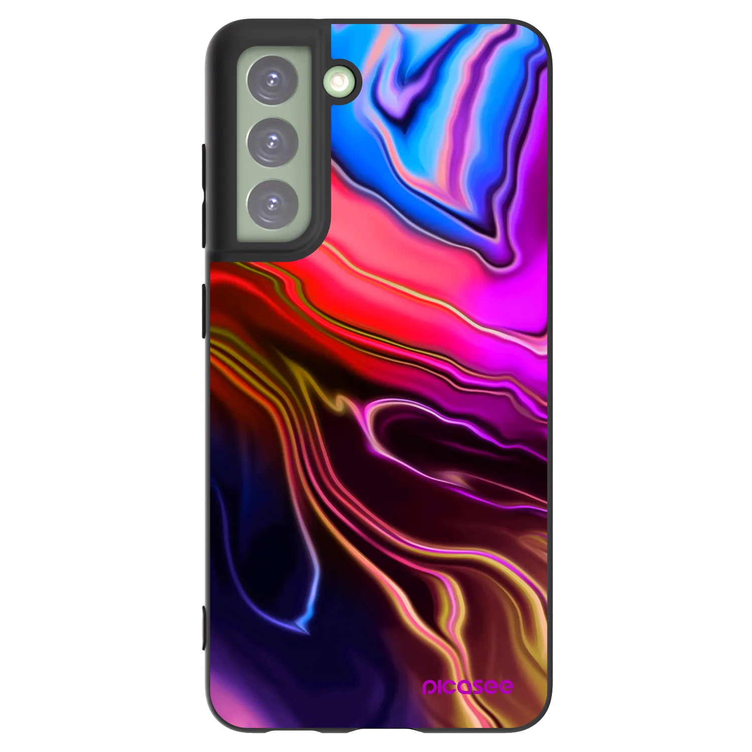 Picasee Μαύρη θήκη σιλικόνης για Samsung Galaxy S21 FE 5G - Electric
