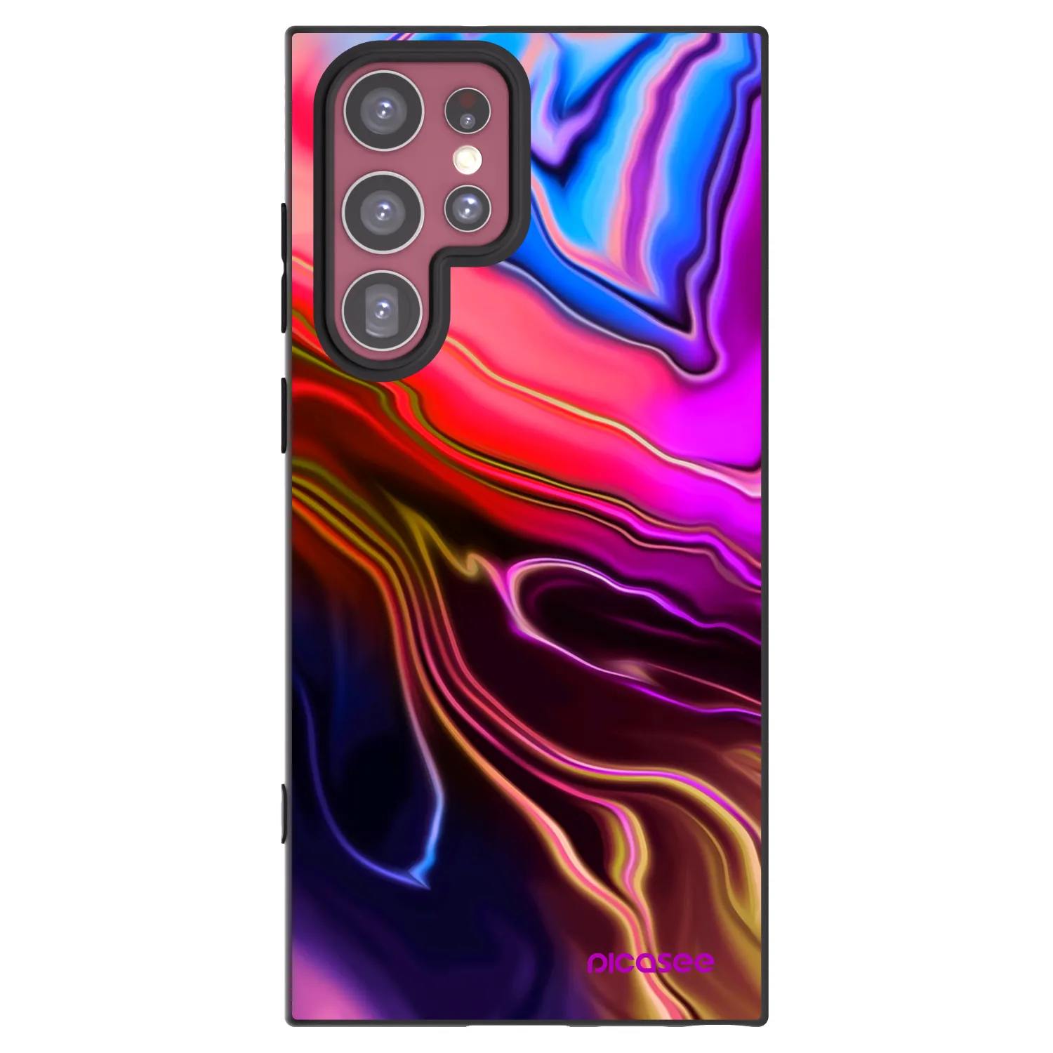Picasee Μαύρη θήκη σιλικόνης για Samsung Galaxy S22 Ultra 5G - Electric