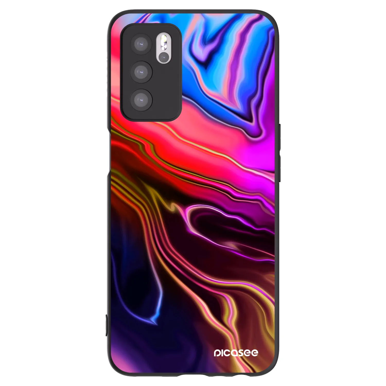 Picasee Μαύρη θήκη σιλικόνης για OPPO A16s - Electric