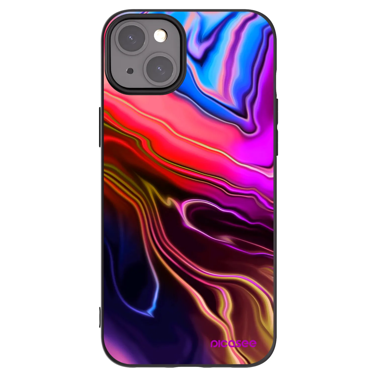 Picasee Μαύρη θήκη σιλικόνης για Apple iPhone 15 Plus - Electric