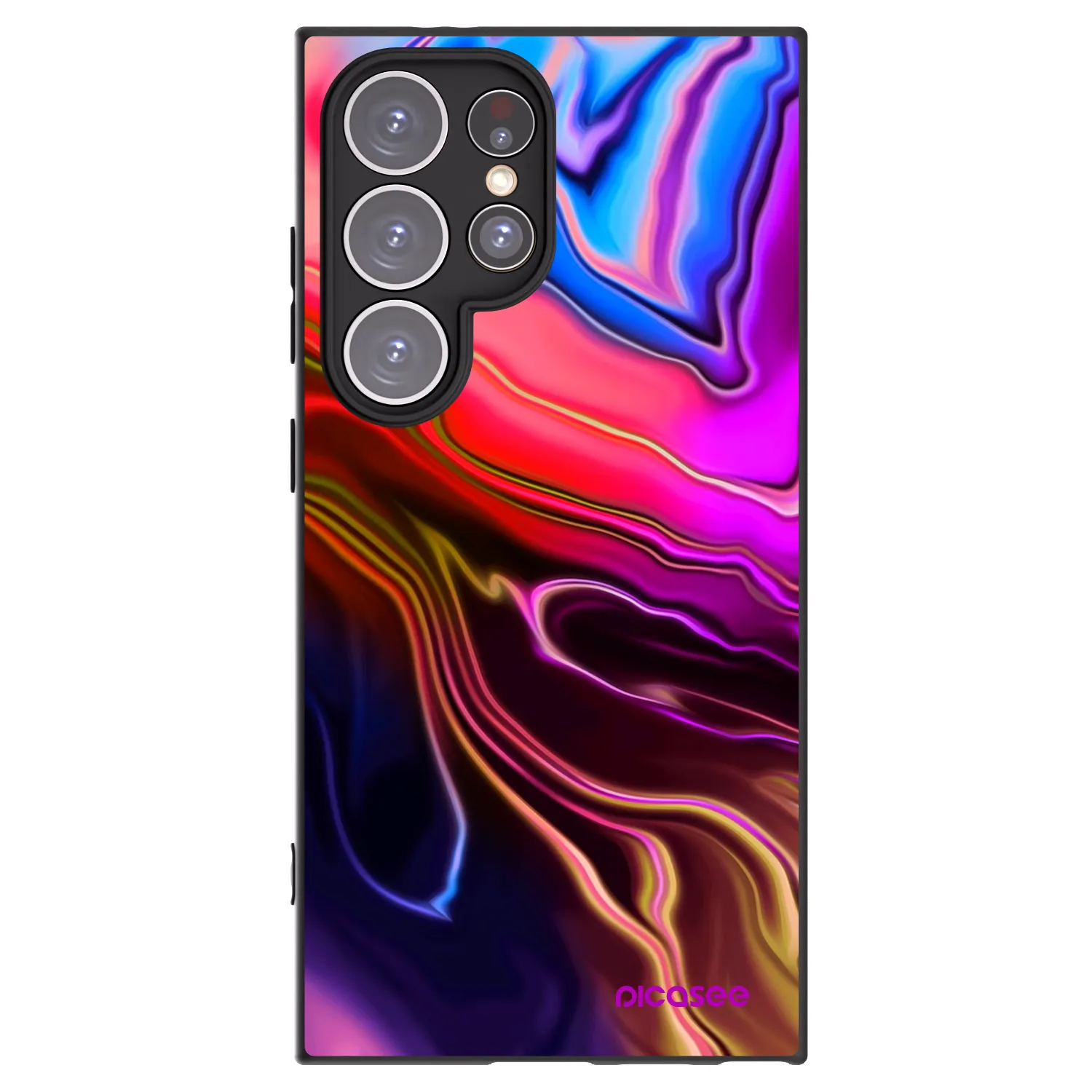 Picasee Μαύρη θήκη σιλικόνης για Samsung Galaxy S24 Ultra S928B 5G - Electric