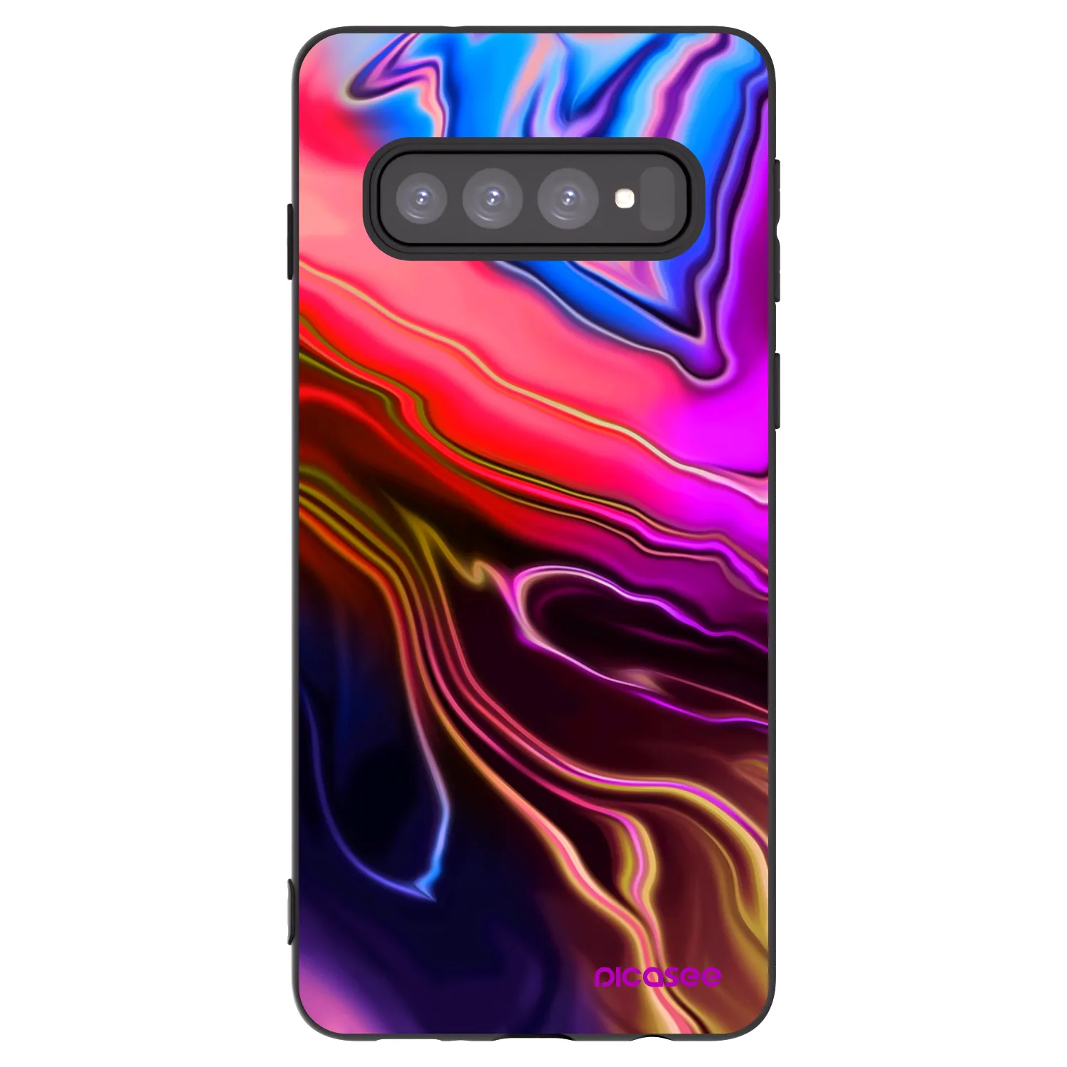 Picasee Μαύρη θήκη σιλικόνης για Samsung Galaxy S10 G973 - Electric