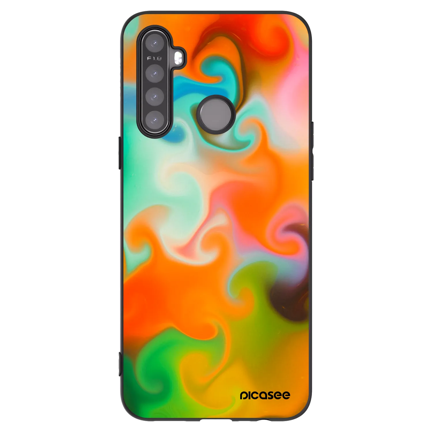 Picasee Μαύρη θήκη σιλικόνης για Realme 5 - Juice