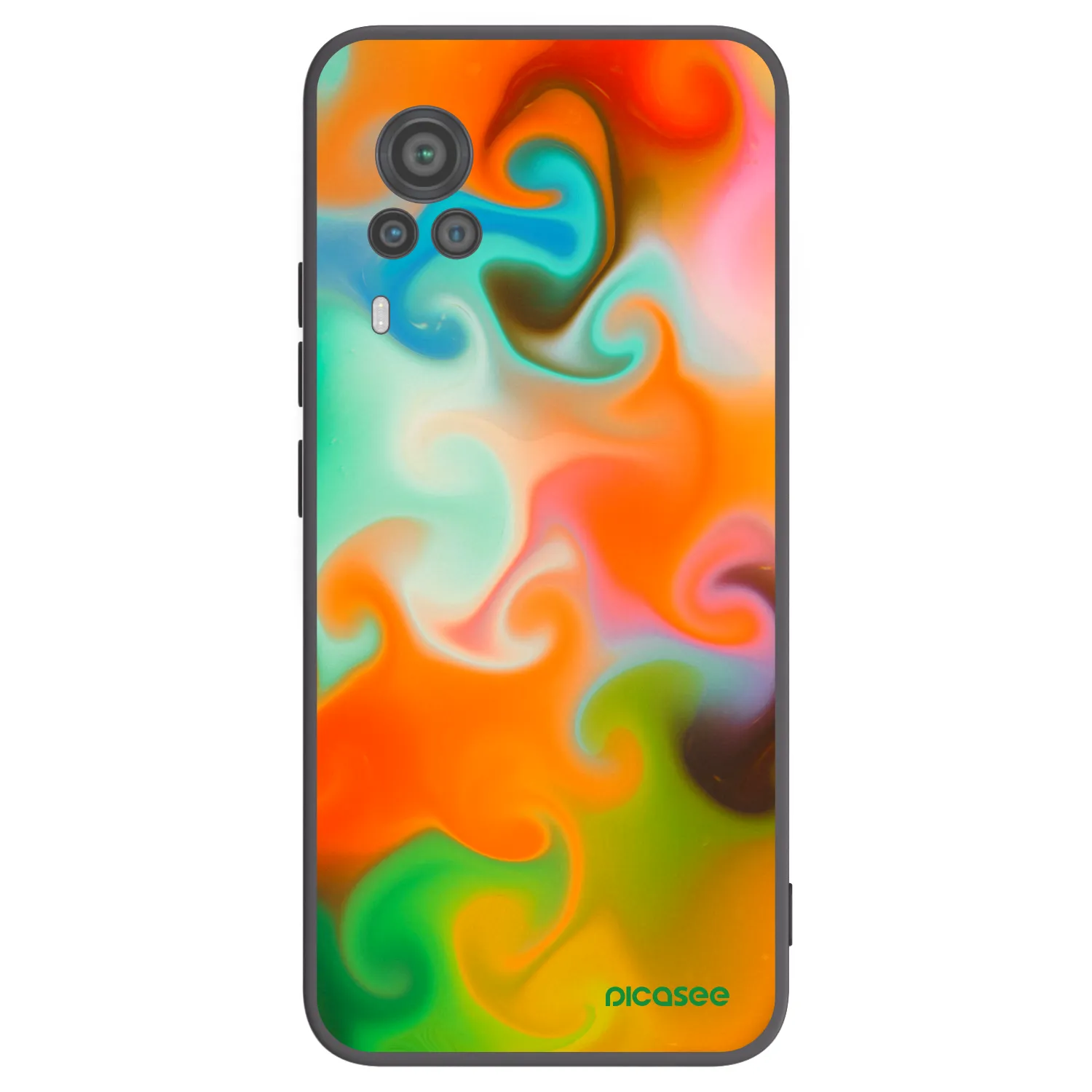 Picasee Μαύρη θήκη σιλικόνης για Vivo X60 Pro 5G - Juice