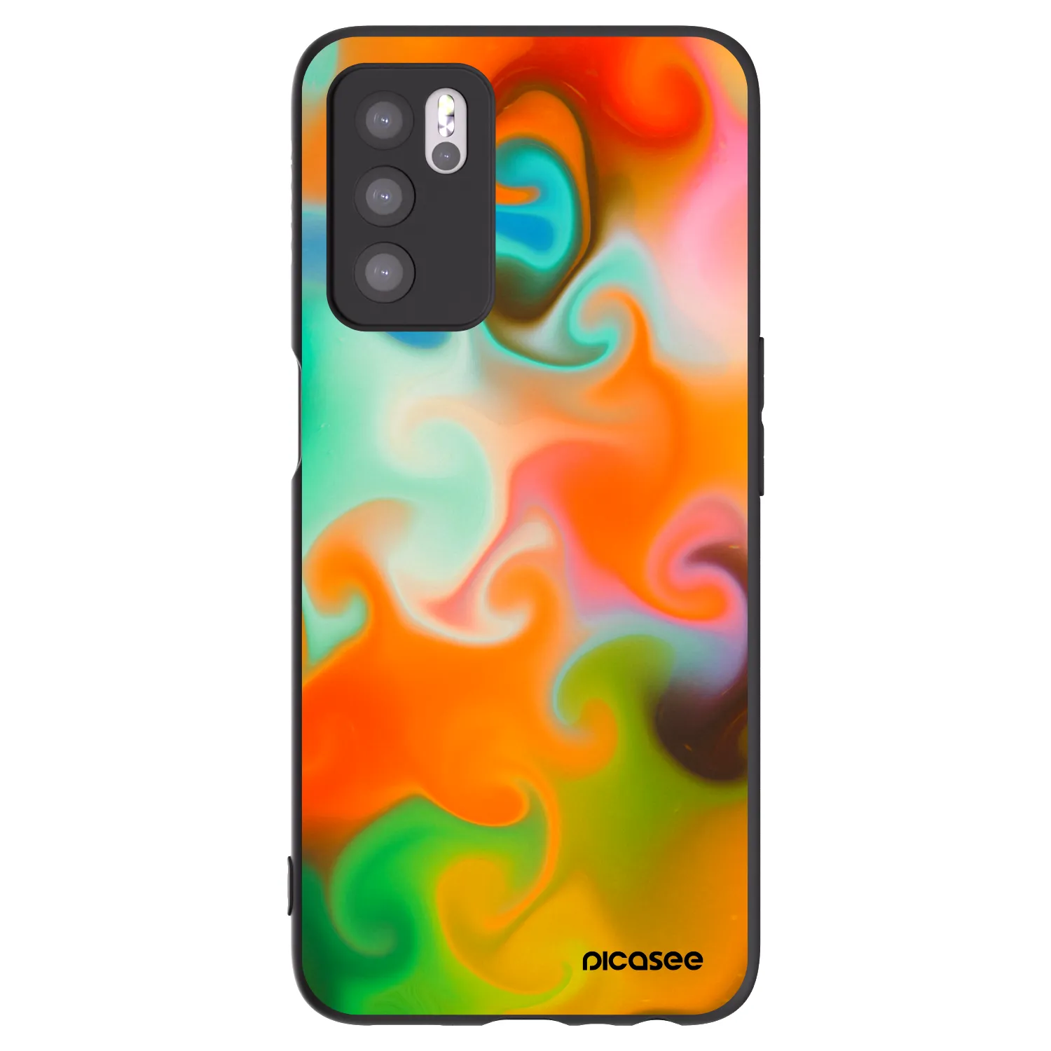 Picasee Μαύρη θήκη σιλικόνης για OPPO A16s - Juice