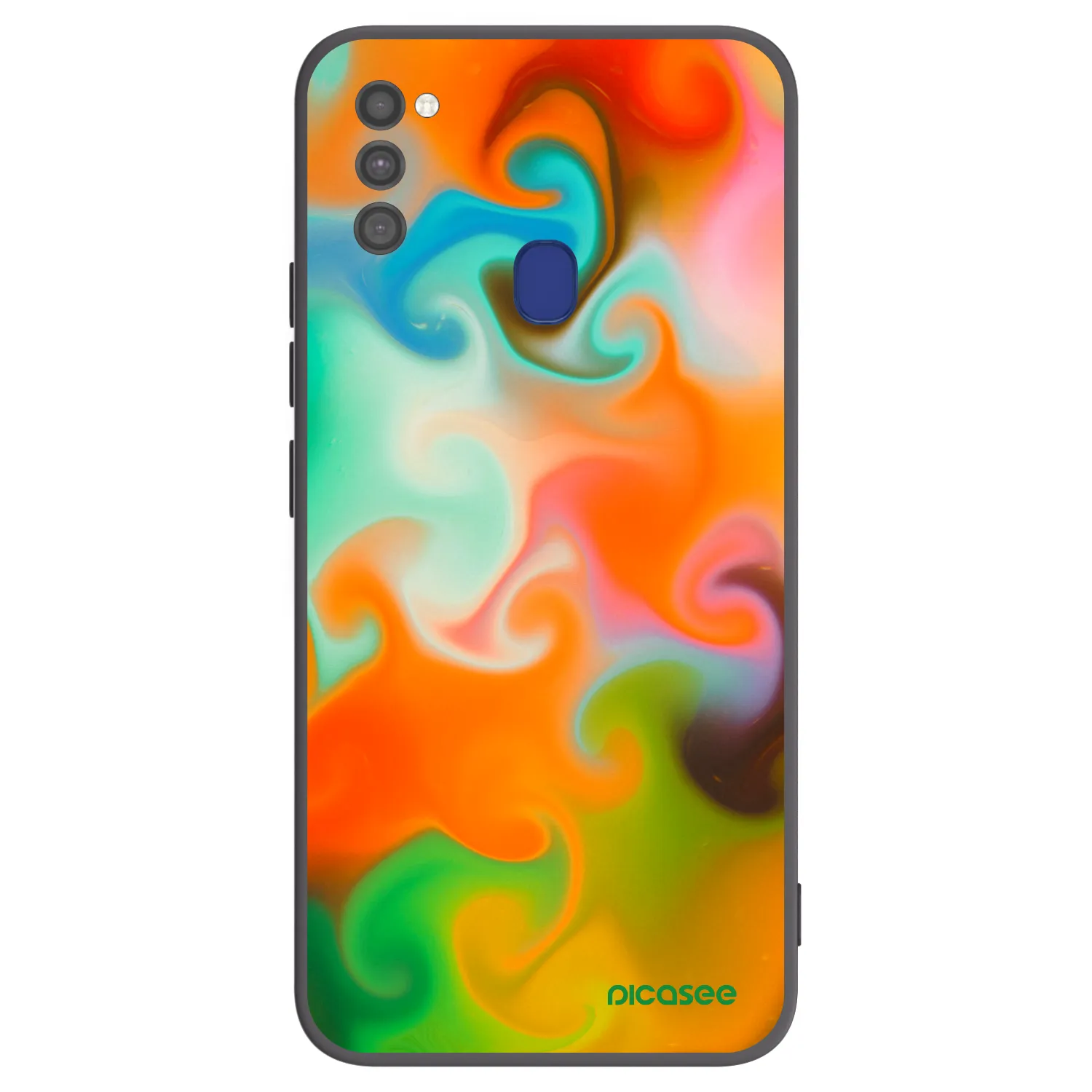 Picasee Μαύρη θήκη σιλικόνης για Samsung Galaxy M21 M215F - Juice