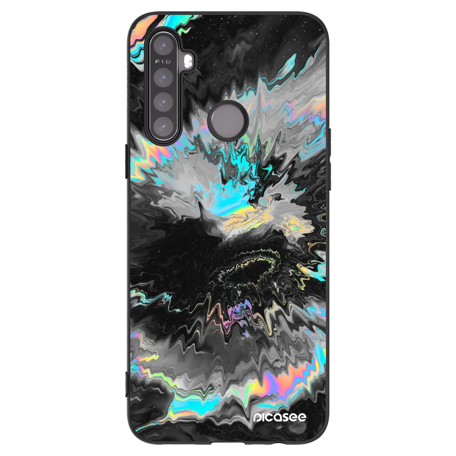 Picasee Μαύρη θήκη σιλικόνης για Realme 6i - Magnetic