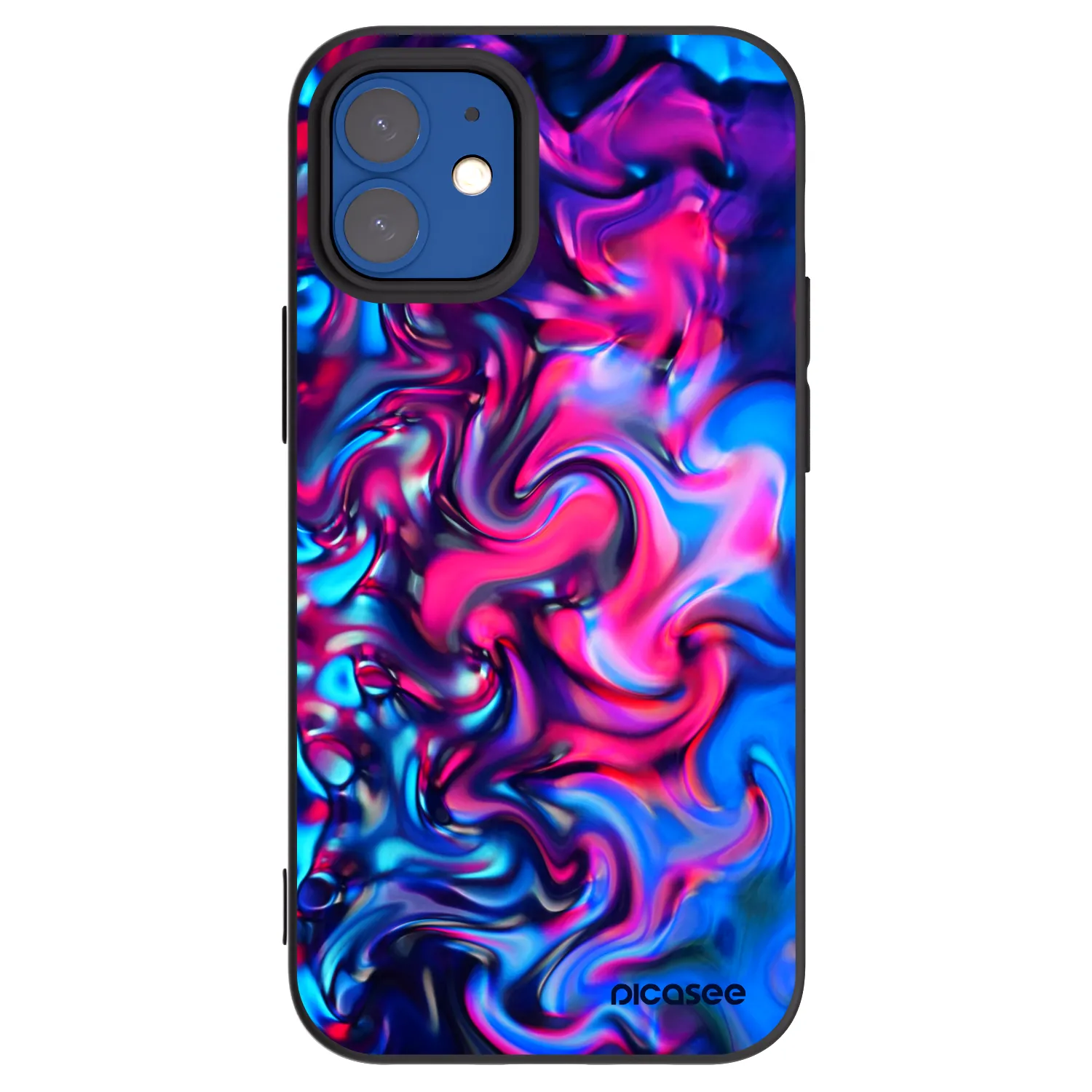 Picasee Μαύρη θήκη σιλικόνης για Apple iPhone 12 mini - Redlight