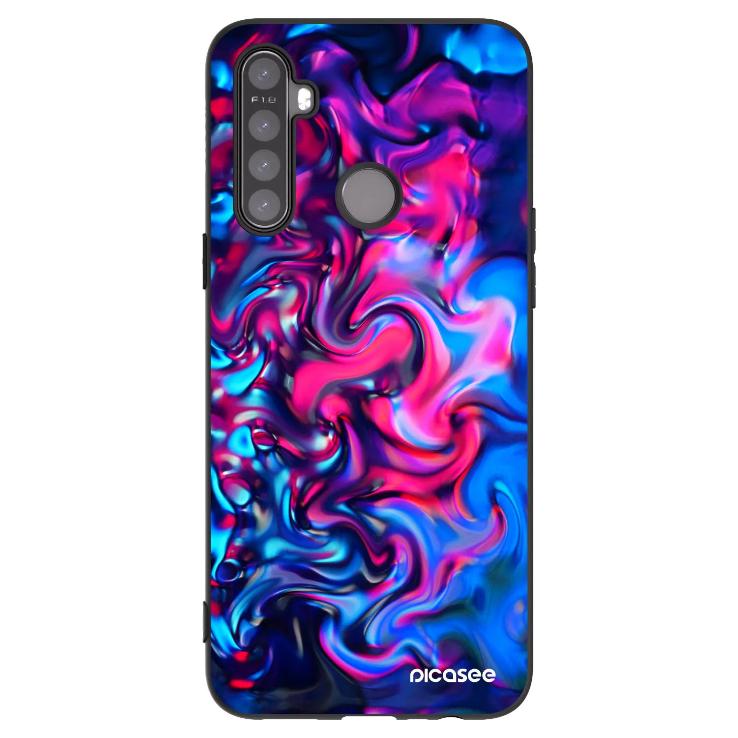 Picasee Μαύρη θήκη σιλικόνης για Realme 5 - Redlight
