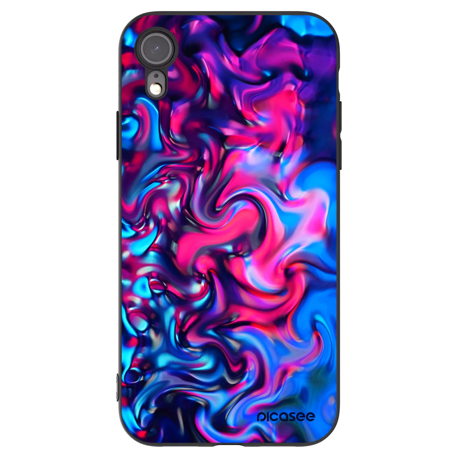 Picasee Μαύρη θήκη σιλικόνης για Apple iPhone XR - Redlight