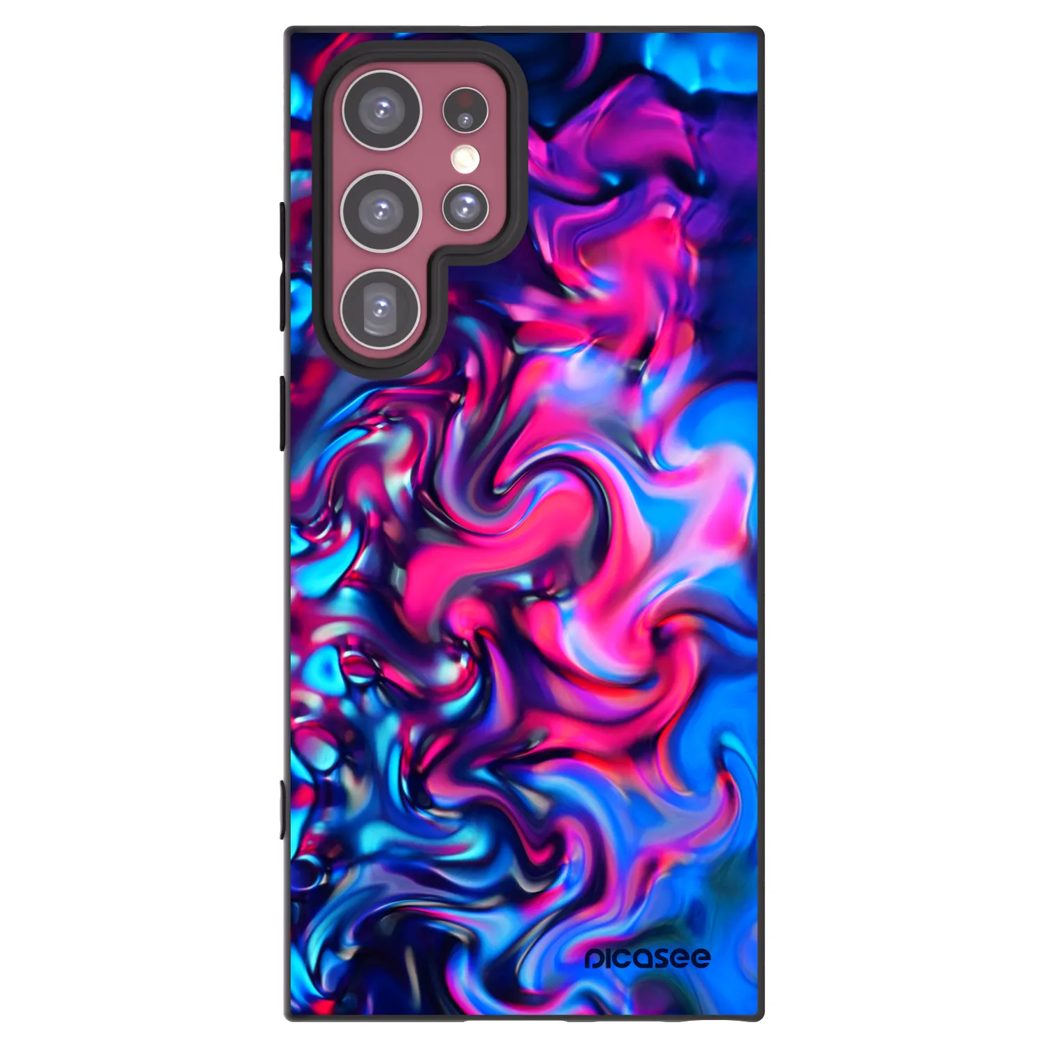 Picasee Μαύρη θήκη σιλικόνης για Samsung Galaxy S22 Ultra 5G - Redlight