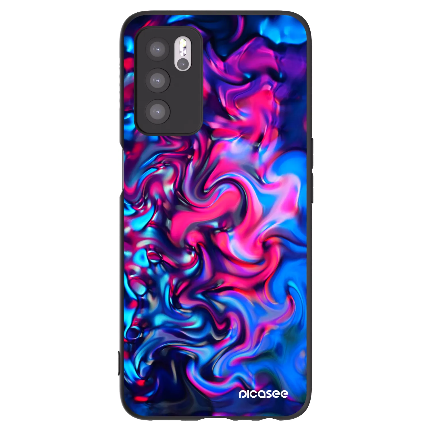 Picasee Μαύρη θήκη σιλικόνης για OPPO A16 - Redlight