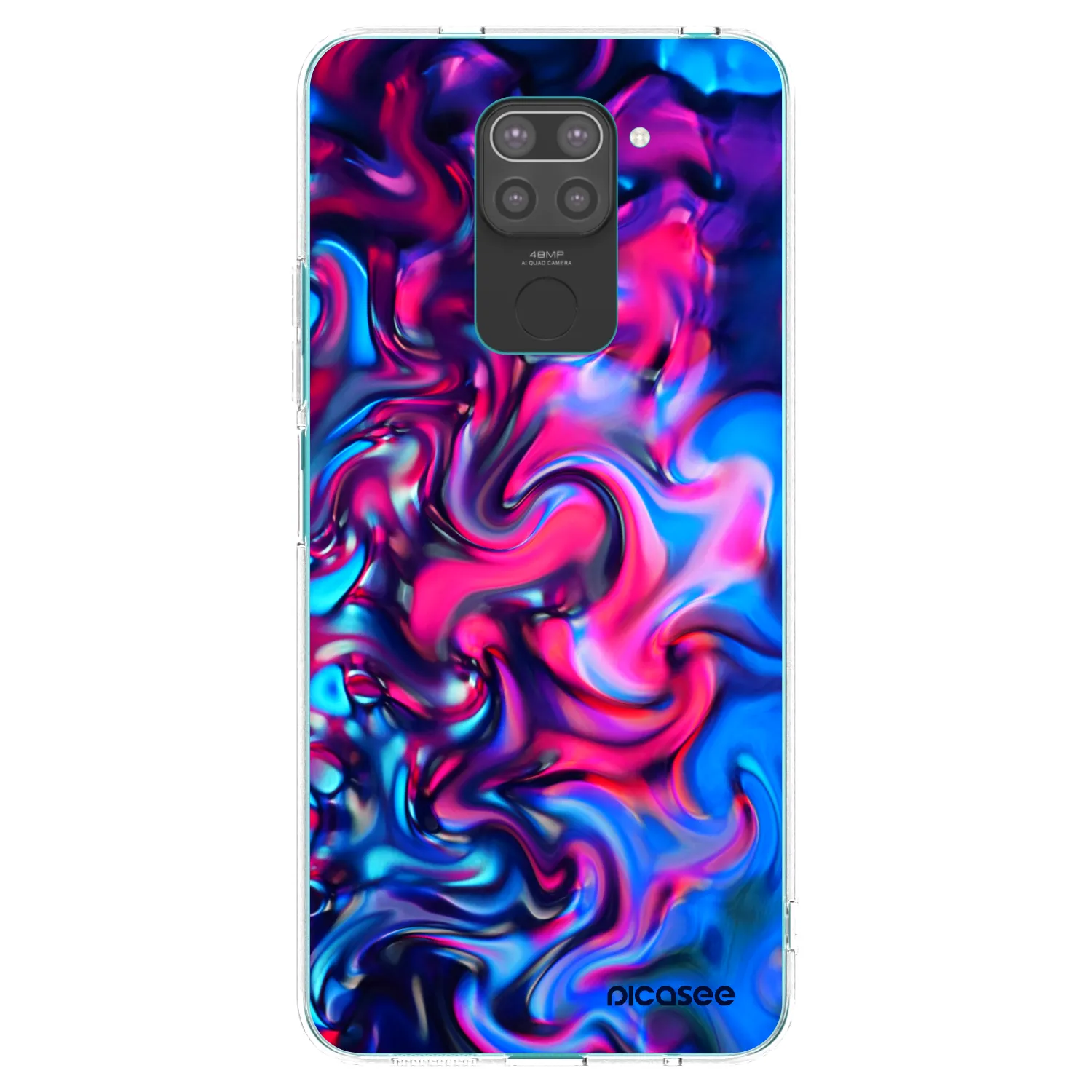 Picasee Μαύρη θήκη σιλικόνης για Xiaomi Redmi Note 9 - Redlight