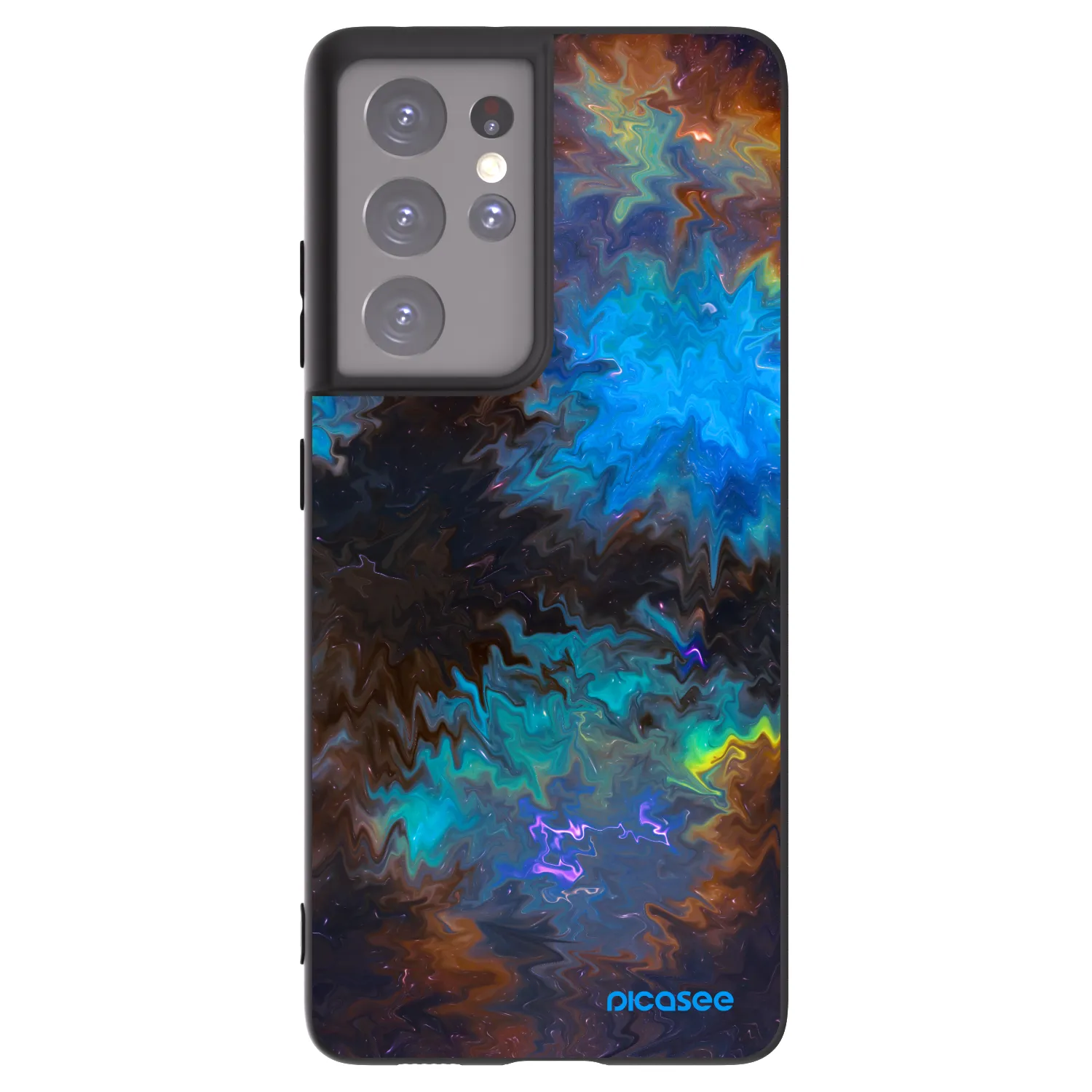 Picasee Μαύρη θήκη σιλικόνης για Samsung Galaxy S21 Ultra 5G G998B - Space