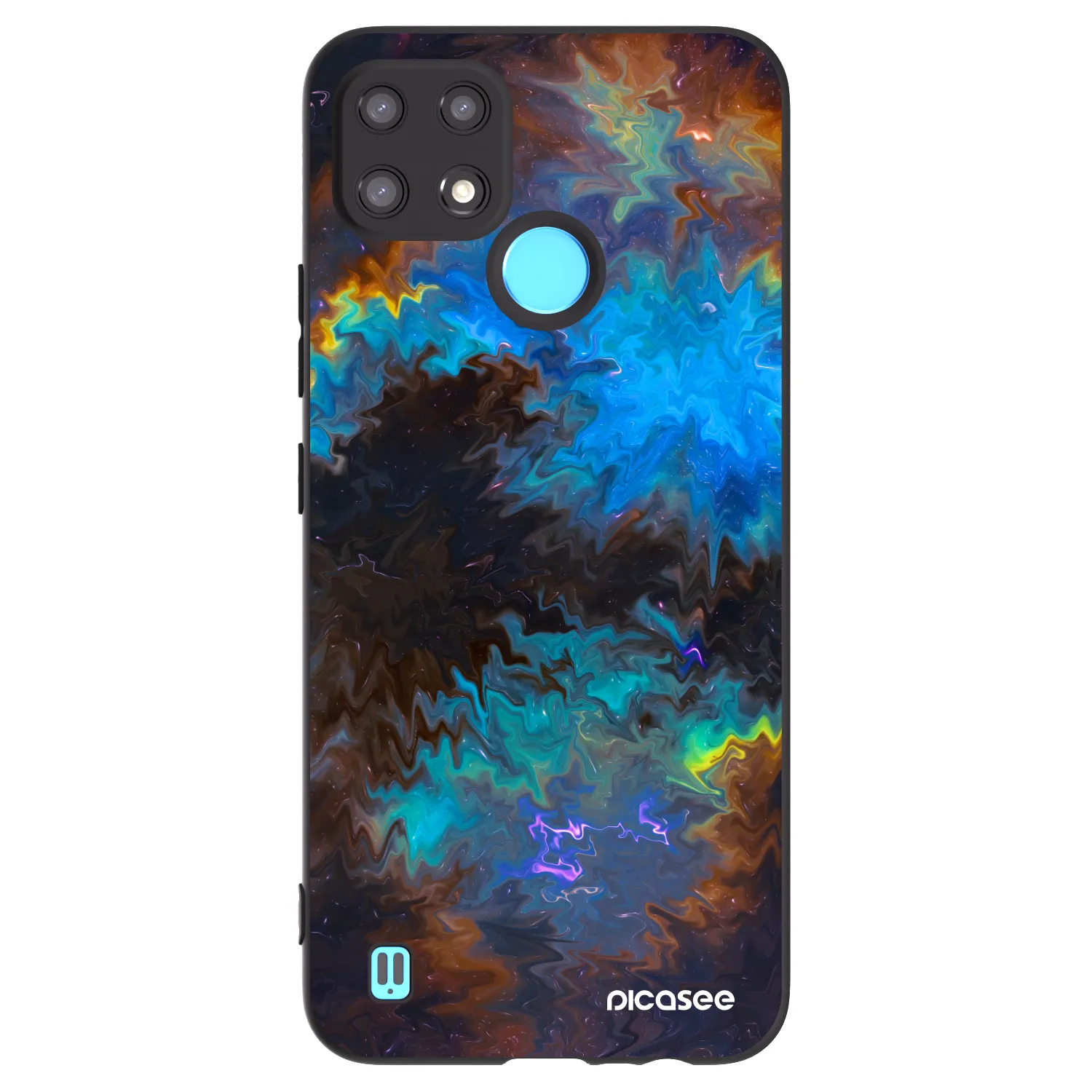 Picasee Μαύρη θήκη σιλικόνης για Realme C21 - Space