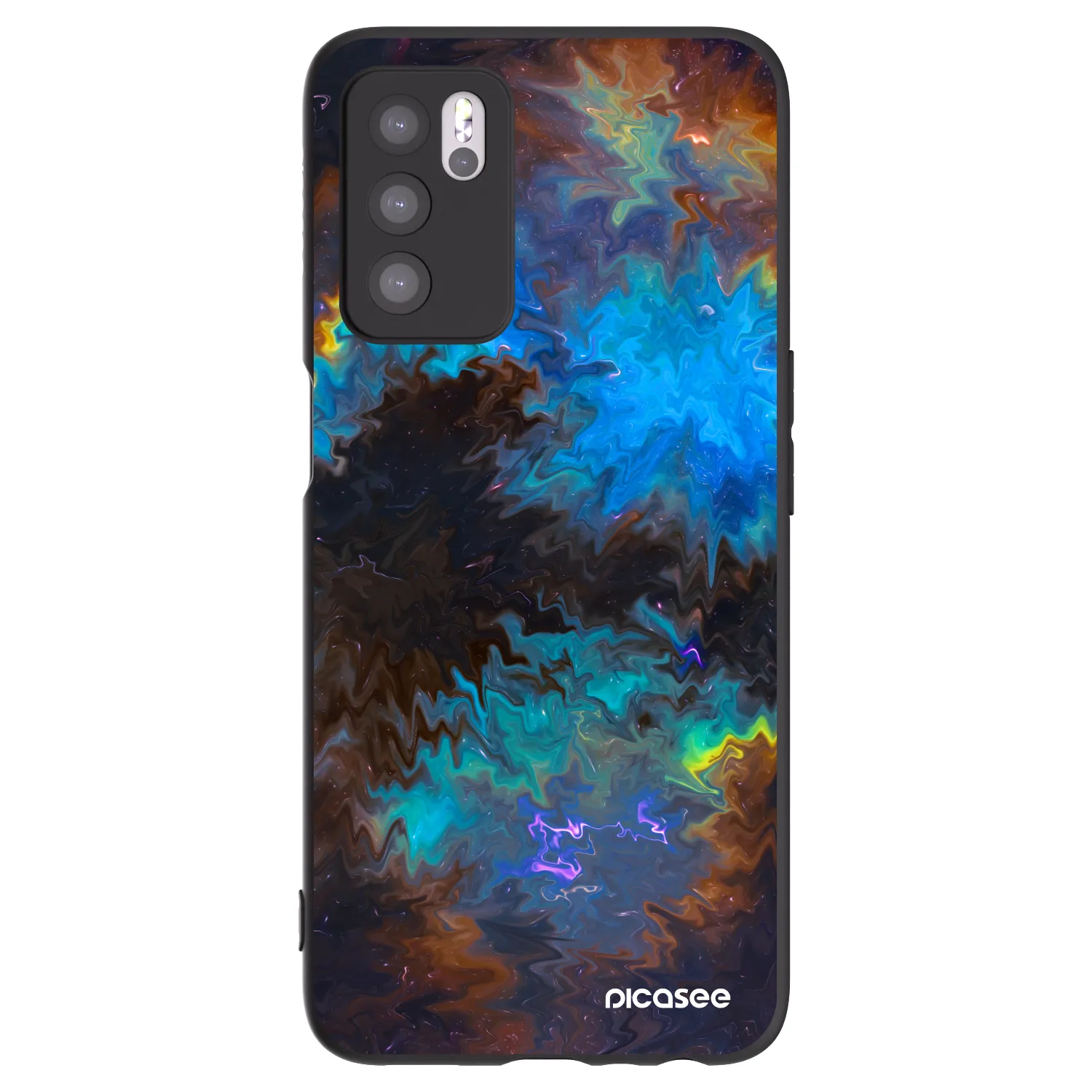 Picasee Μαύρη θήκη σιλικόνης για OPPO A16s - Space