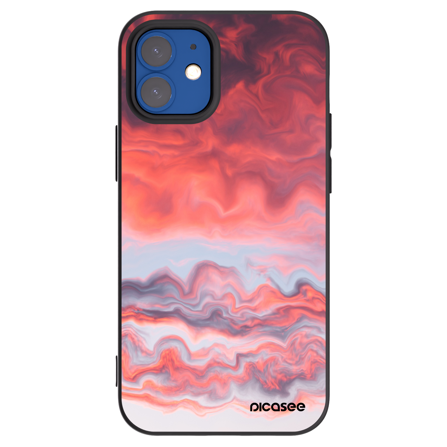 Picasee Μαύρη θήκη σιλικόνης για Apple iPhone 12 mini - Sunset