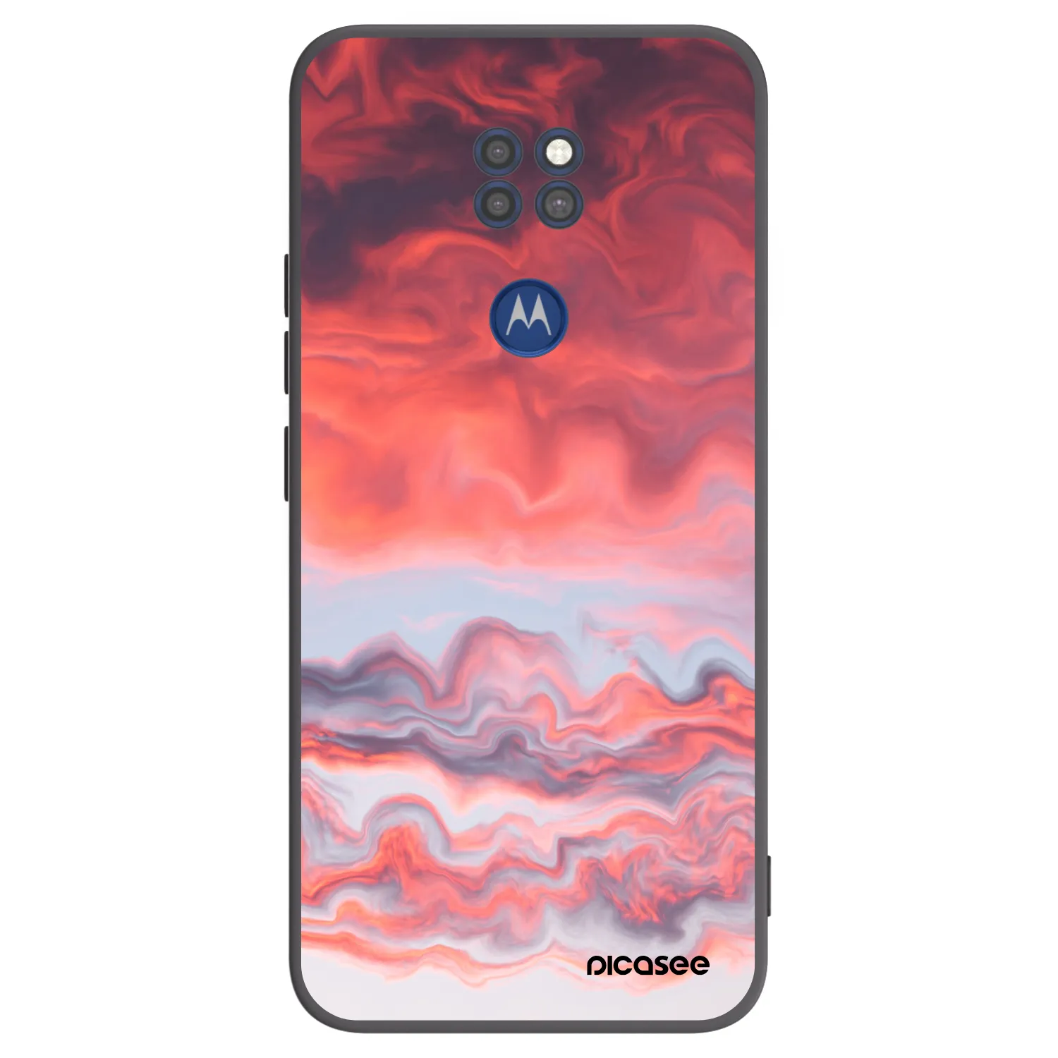 Picasee Μαύρη θήκη σιλικόνης για Motorola Moto G9 Play - Sunset