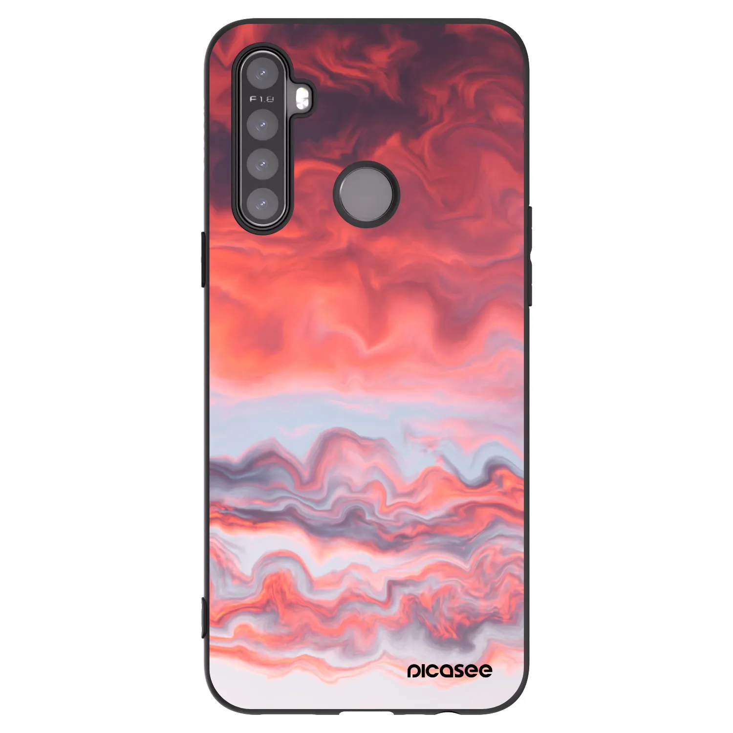 Picasee Μαύρη θήκη σιλικόνης για Realme 6i - Sunset