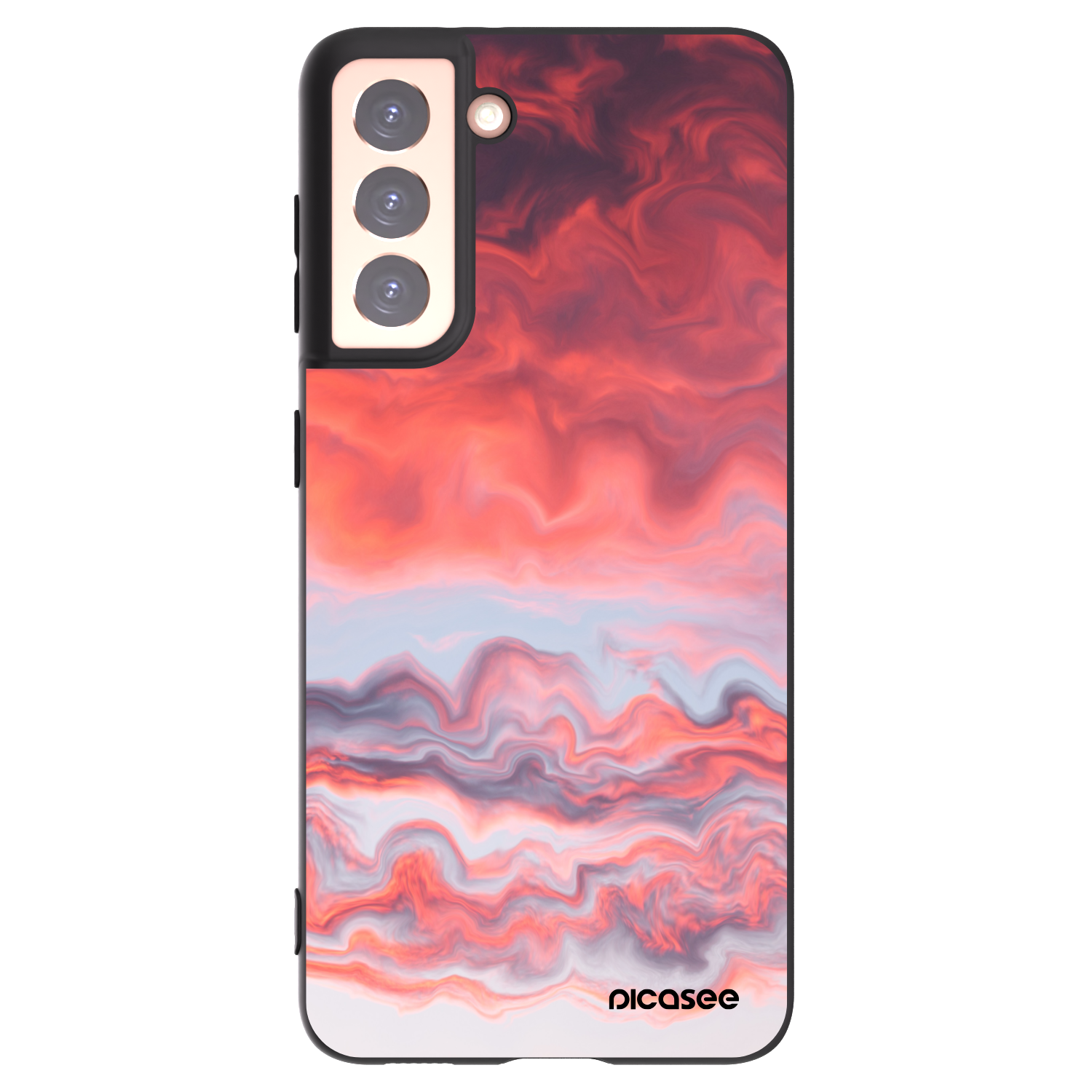 Picasee Μαύρη θήκη σιλικόνης για Samsung Galaxy S21 5G G991B - Sunset
