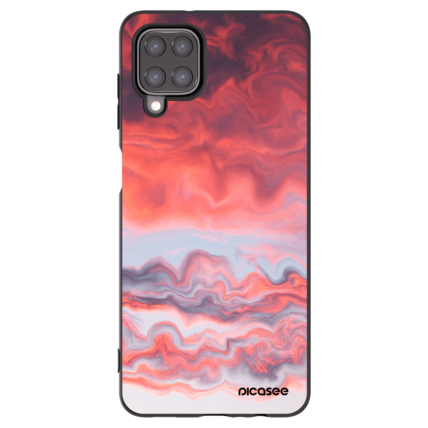 Picasee Μαύρη θήκη σιλικόνης για Samsung Galaxy A12 A125F - Sunset