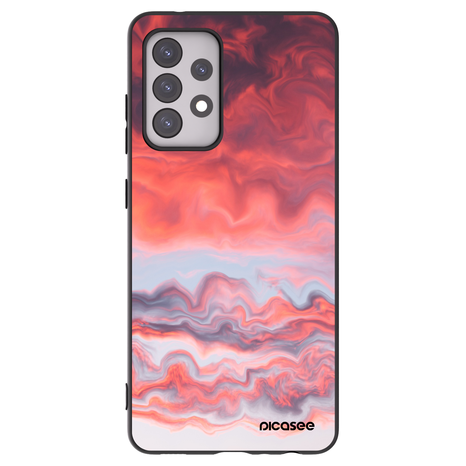 Picasee Μαύρη θήκη σιλικόνης για Samsung Galaxy A52 5G A525F - Sunset