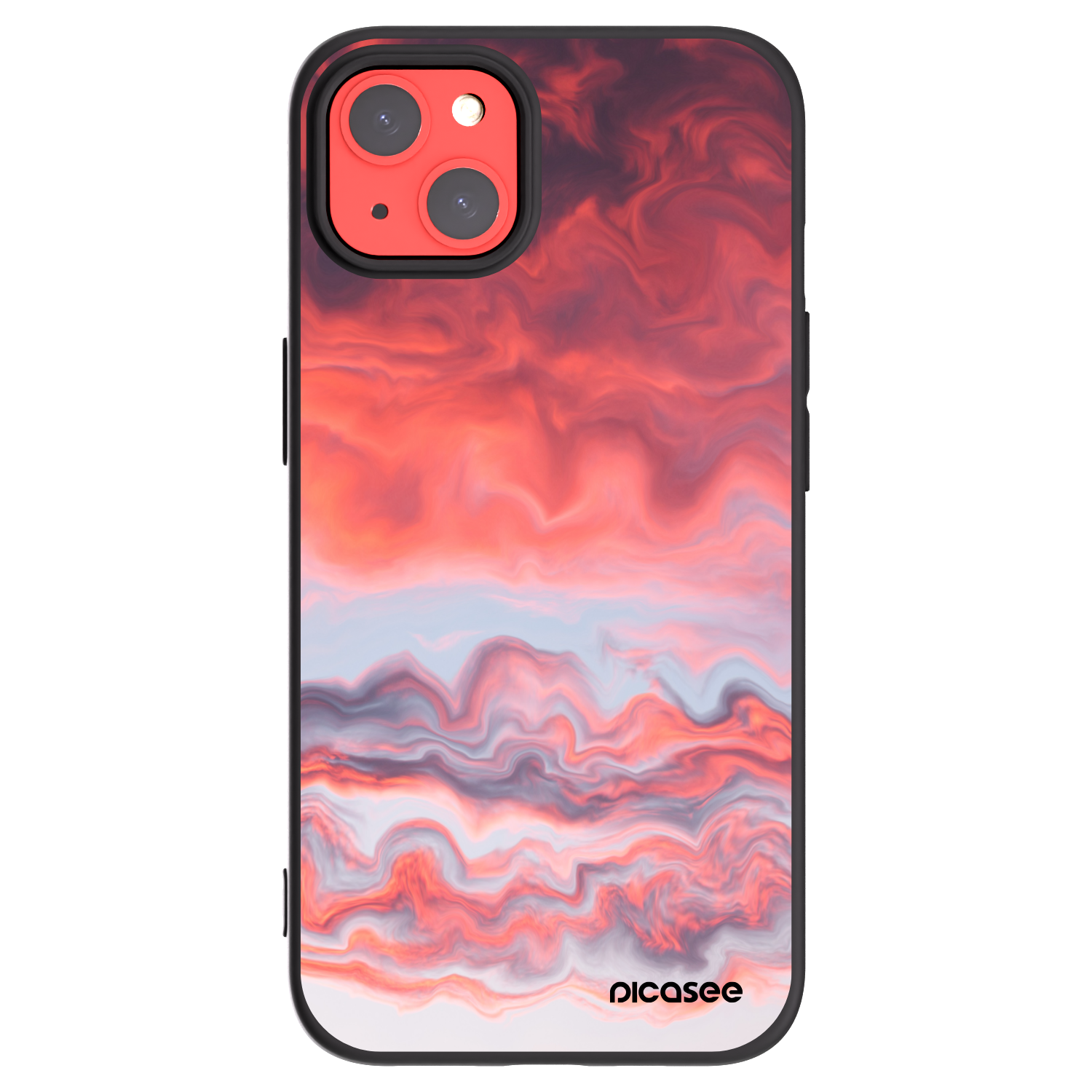 Picasee Μαύρη θήκη σιλικόνης για Apple iPhone 13 - Sunset