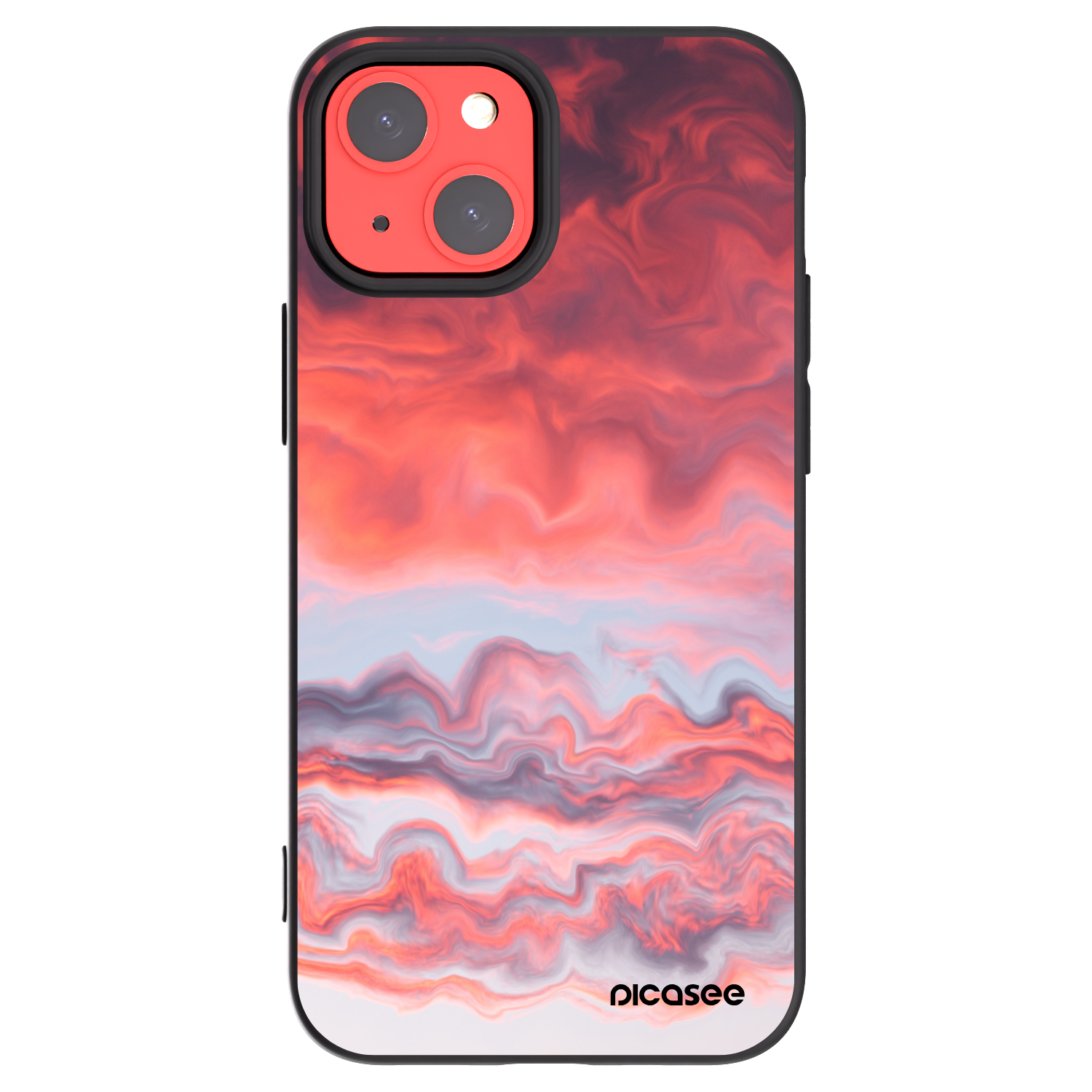 Picasee Μαύρη θήκη σιλικόνης για Apple iPhone 13 mini - Sunset