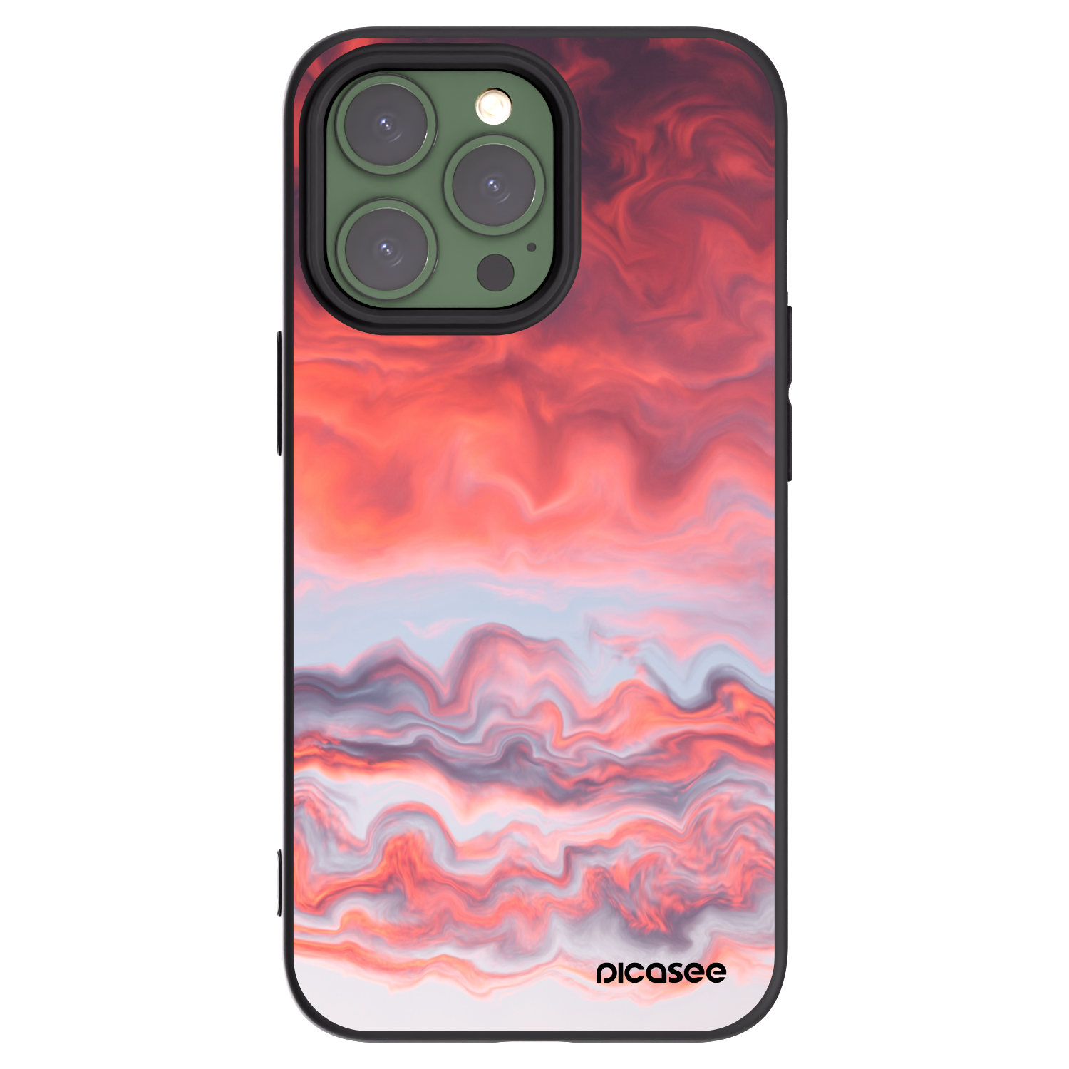 Picasee Μαύρη θήκη σιλικόνης για Apple iPhone 13 Pro - Sunset