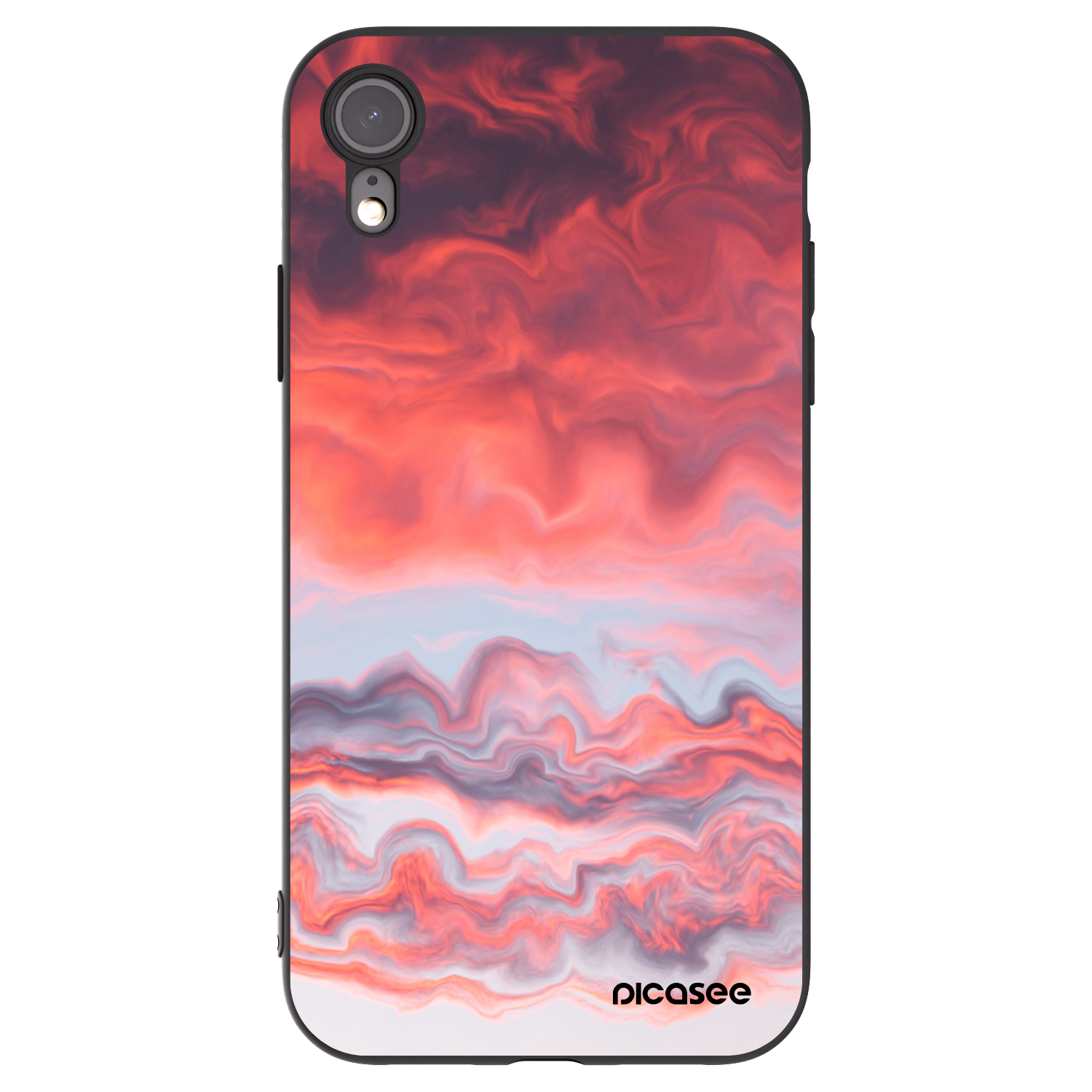 Picasee Μαύρη θήκη σιλικόνης για Apple iPhone XR - Sunset