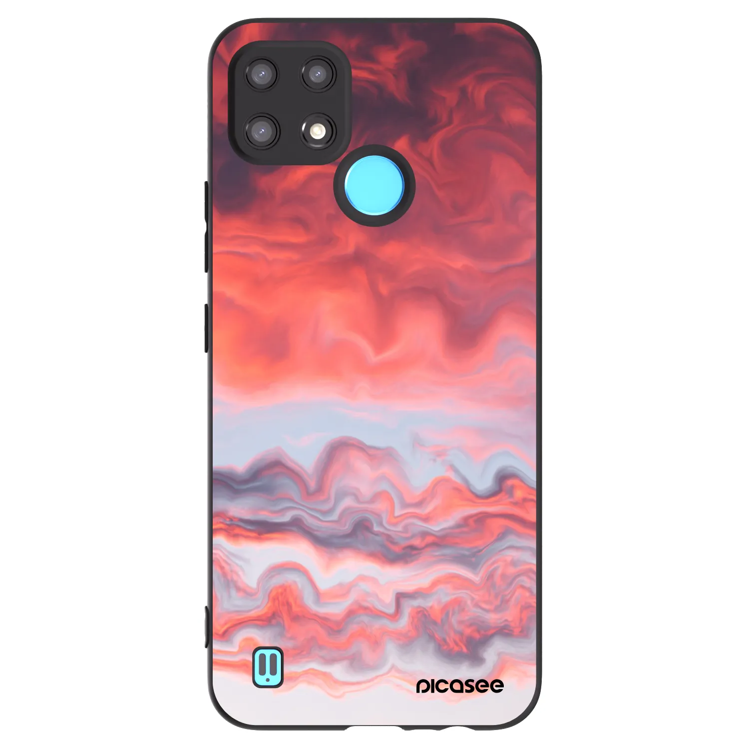 Picasee Μαύρη θήκη σιλικόνης για Realme C21 - Sunset